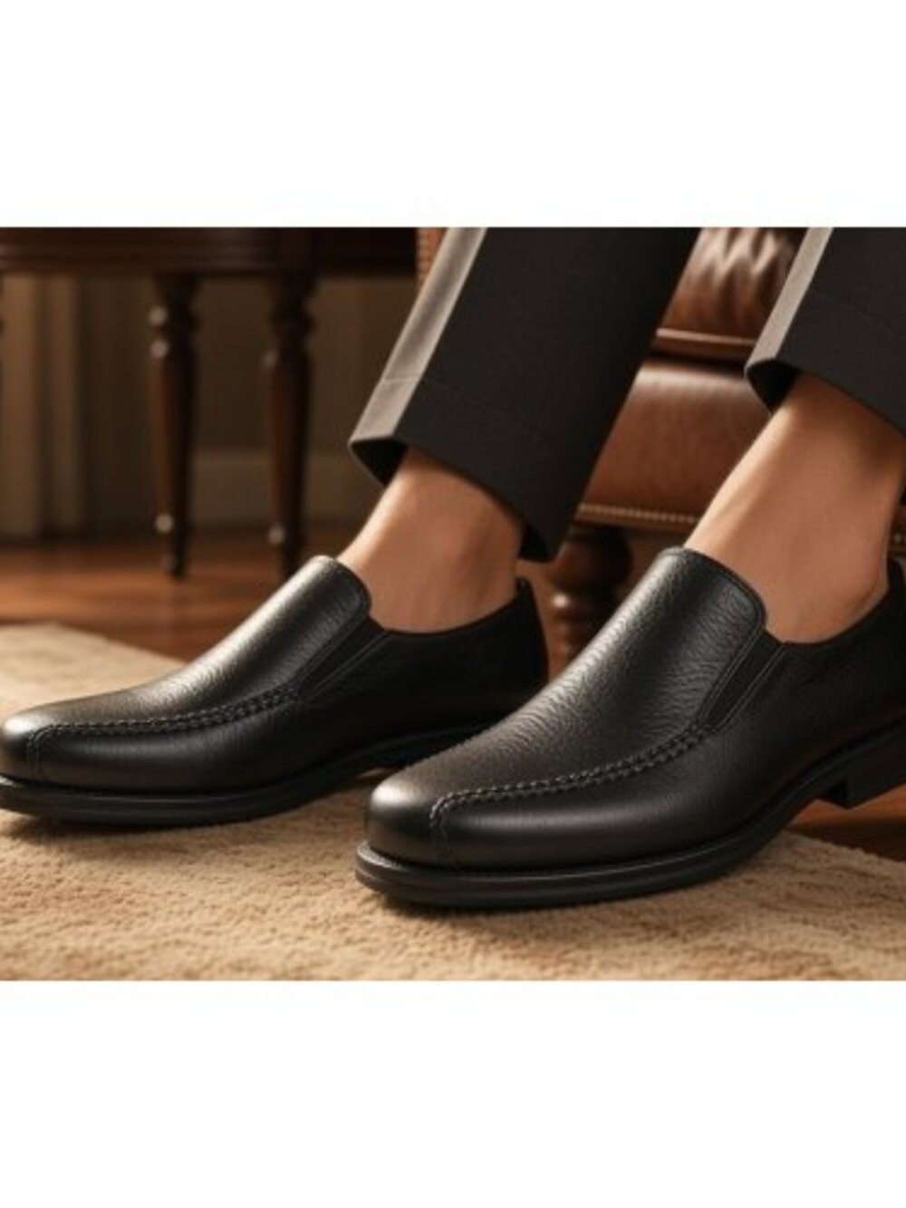 SANDRO Comfort Gel Black Mens Dress Leather Loafers Size 11
